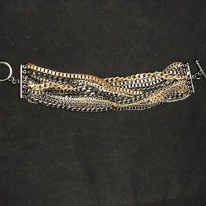 Quality Gold, Silver and Metallic Black bracelet